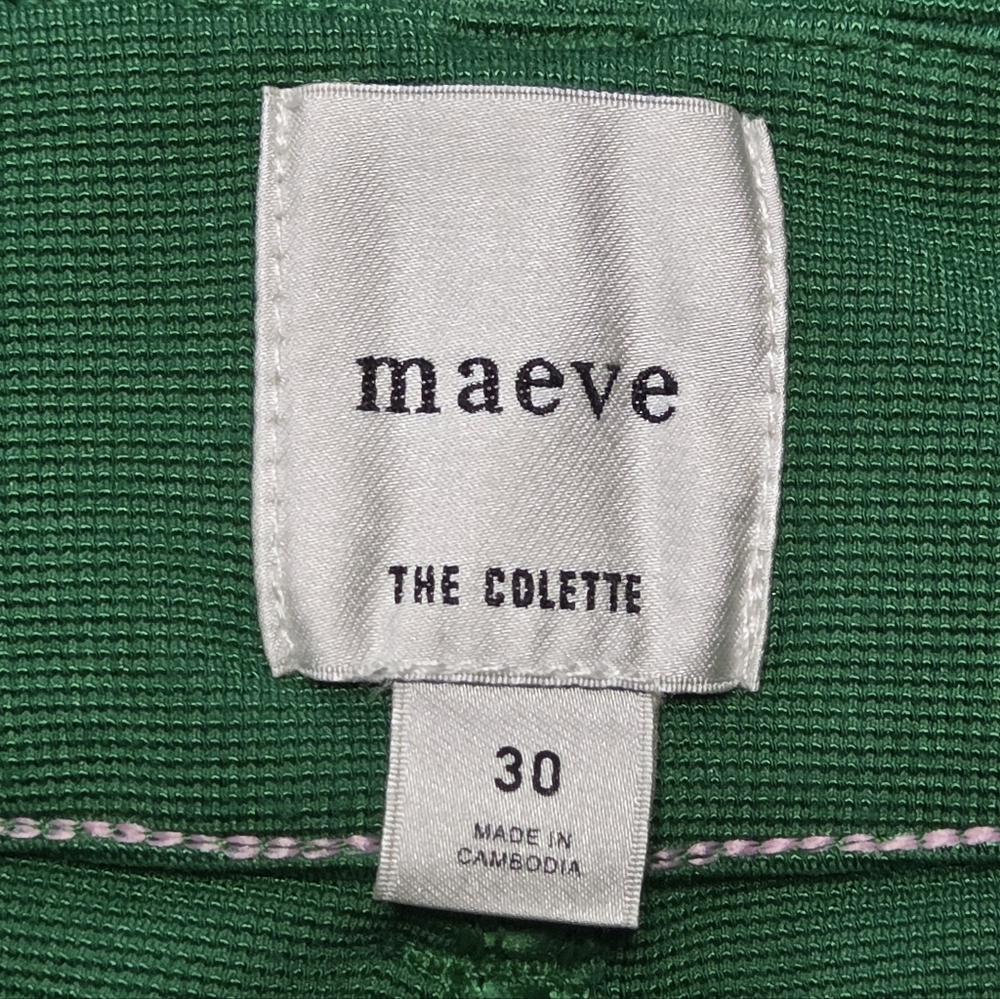 Anthropologie Maeve The Colette Cropped Wide Leg Pants Kelly Green 30 - Picture 8 of 10